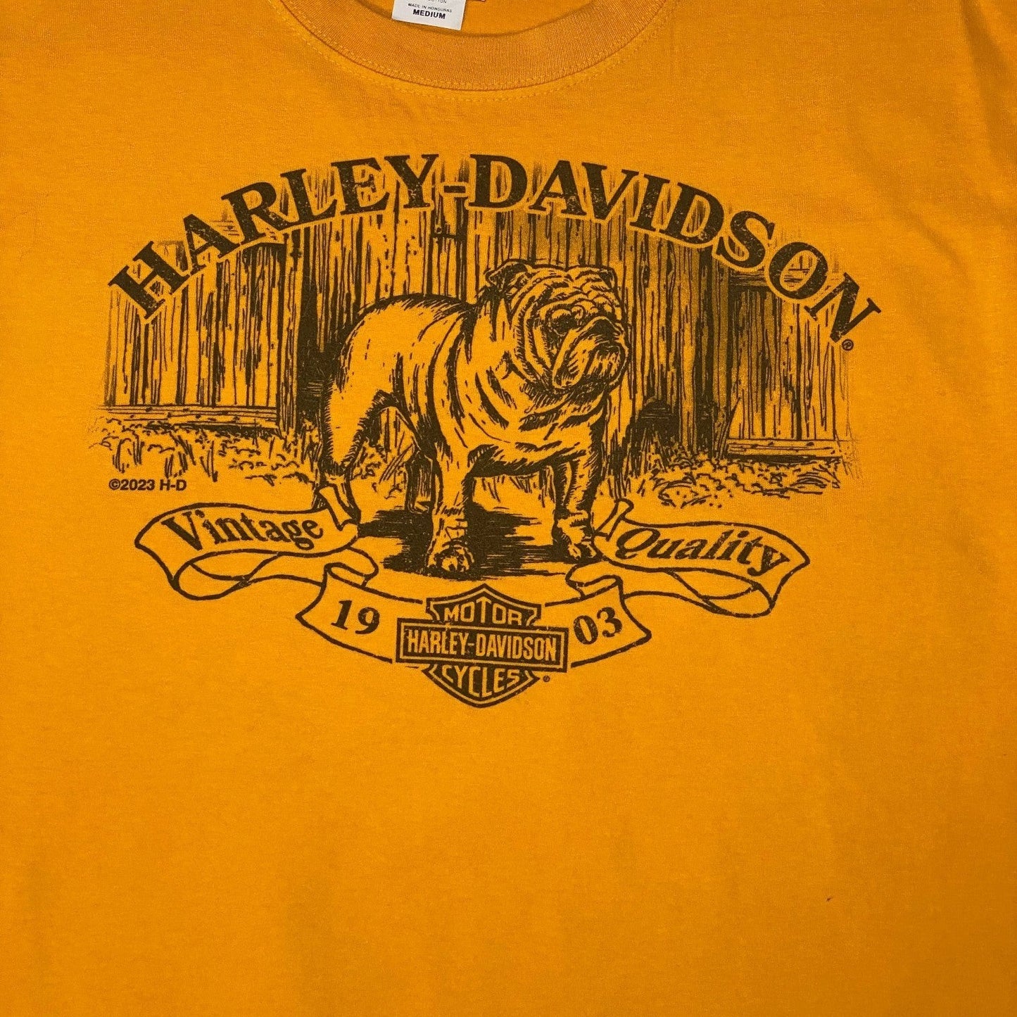 Harley-Davidson Western Reserve Bulldog Yellow T-Shirt