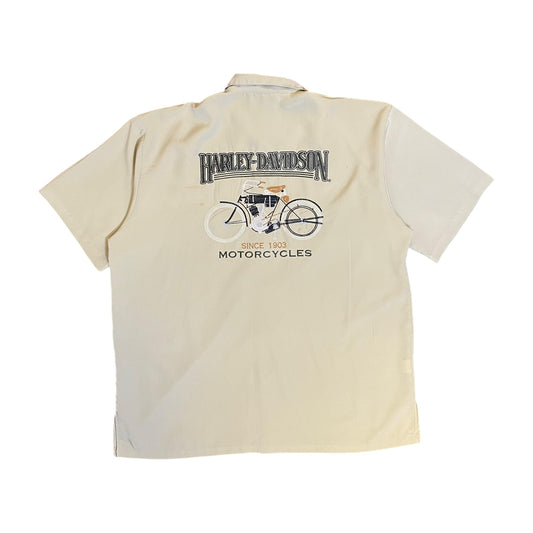 Harley Davidson Yellow Button Up T-Shirt