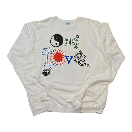 Online Ceramics One Love White Sweater