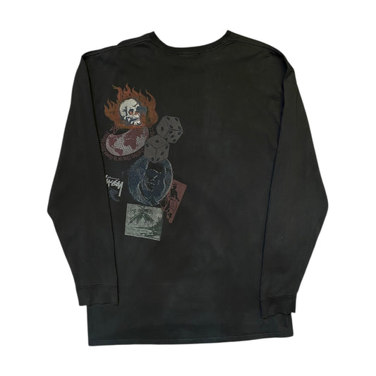 Stussy Skull & Dice Black Longsleeve T-Shirt