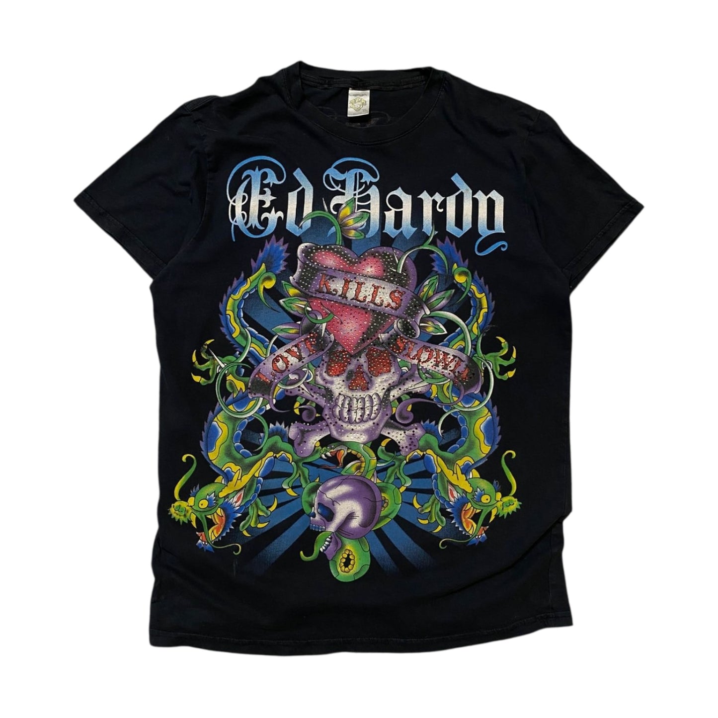 Ed Hardy Love Kills Slowly Graphic Black T-Shirt