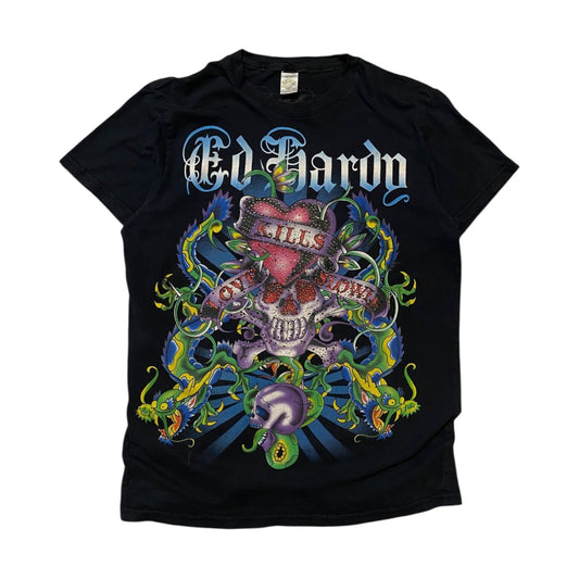 Ed Hardy Love Kills Slowly Graphic Black T-Shirt