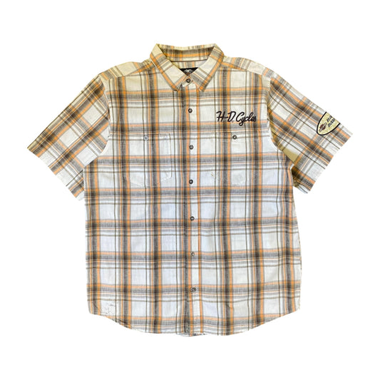 Harley Davidson HD Cycles Plaid Orange T-Shirt