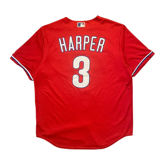 MLB Phillies #3 Harper Red Jersey
