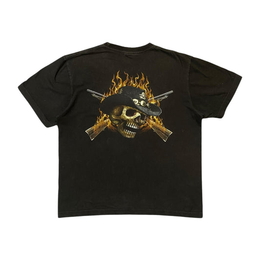 Rock Eagle Retro Skeleton Middle Finger Graphic T-Shirt