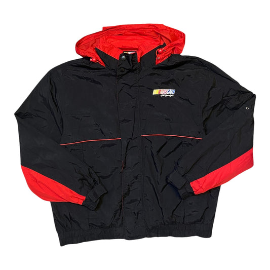 NASCAR Racing Black/Red Hooded Windbreaker