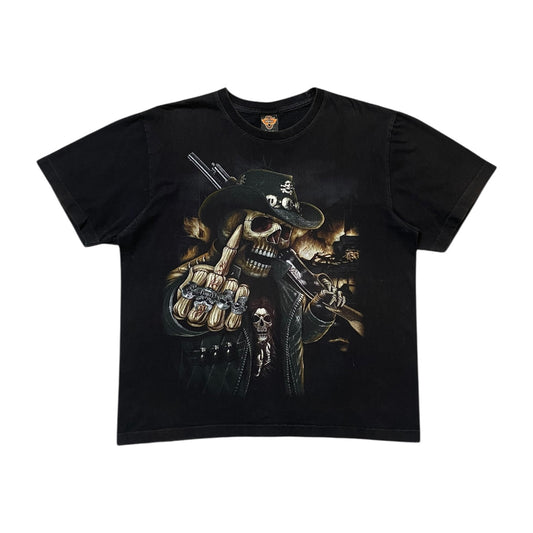 Rock Eagle Retro Skeleton Middle Finger Graphic T-Shirt