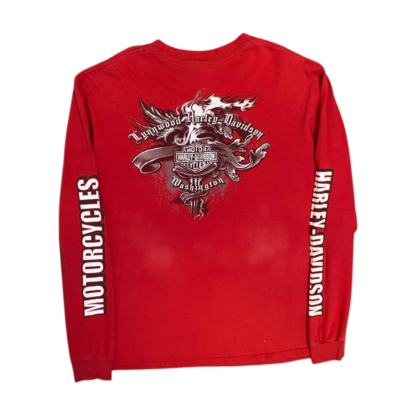 Harley Davidson Long Sleeve Longwood Washington Red T-Shirt