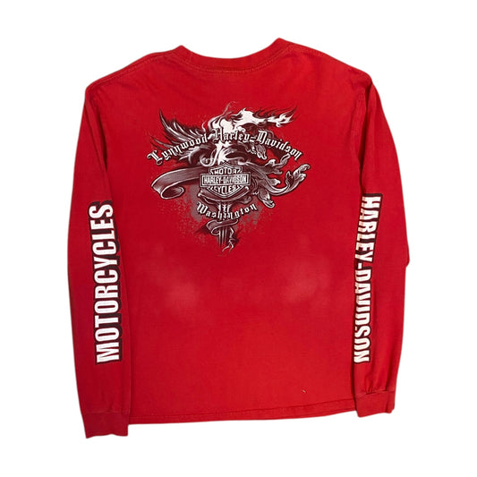 Harley Davidson Long Sleeve Longwood Washington Red T-Shirt