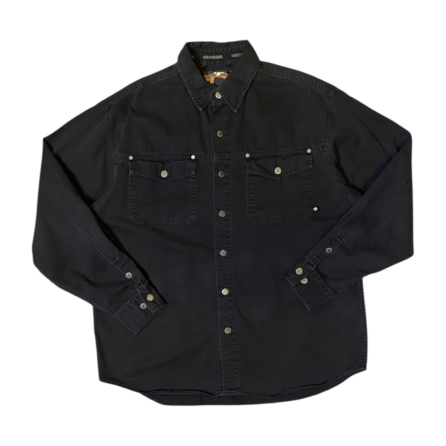 Harley Davidson Black Button Up Shirt