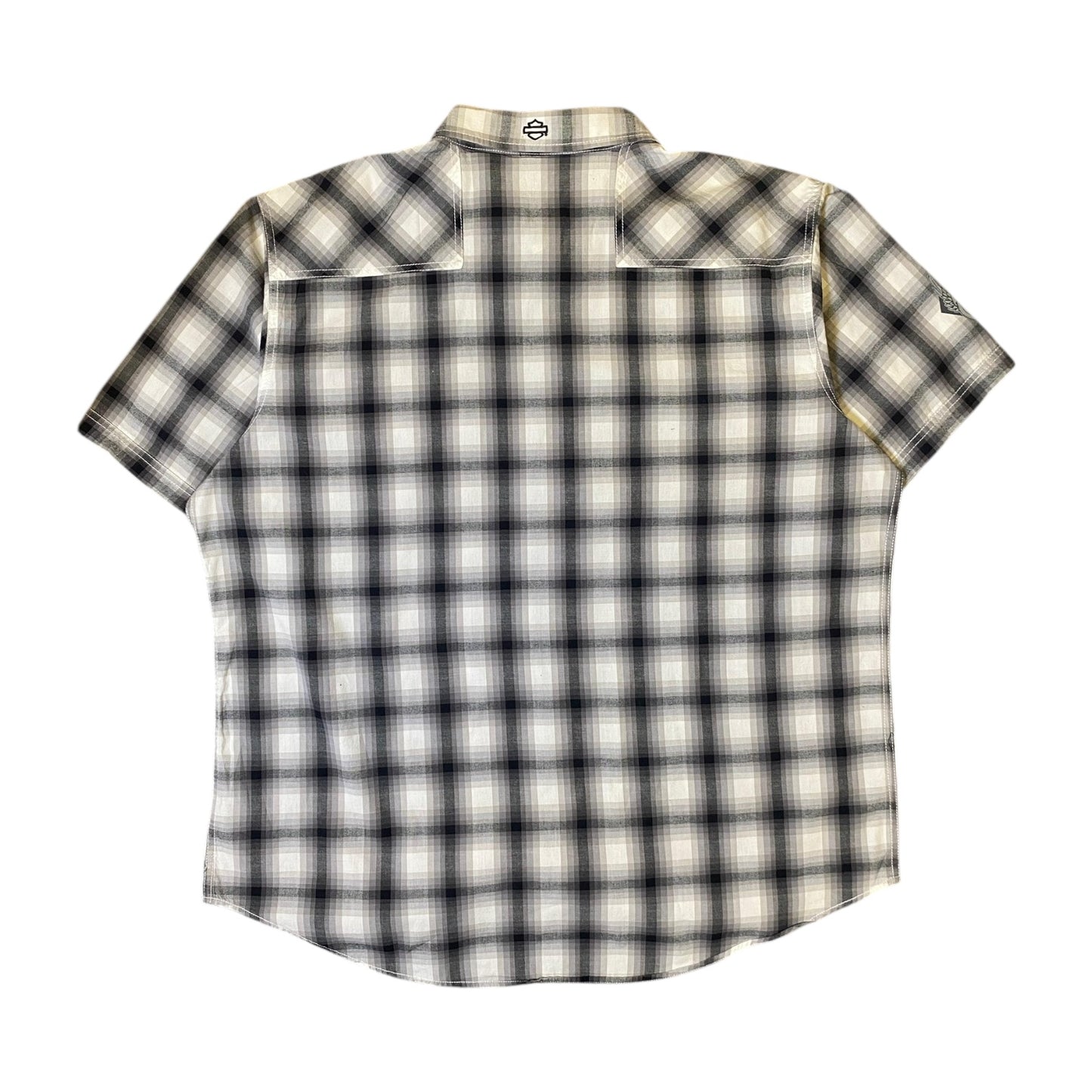 Harley Davidson Plaid Button Up T-Shirt