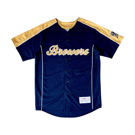 MLB Brewers #8 Braun Navy Jersey