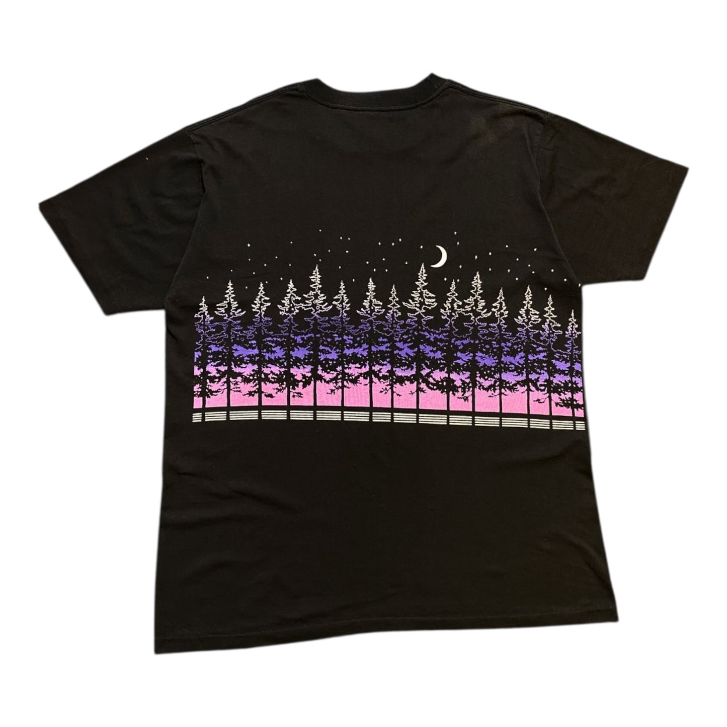 Vintage Lake Tahoe Forest Graphic Black T-Shirt