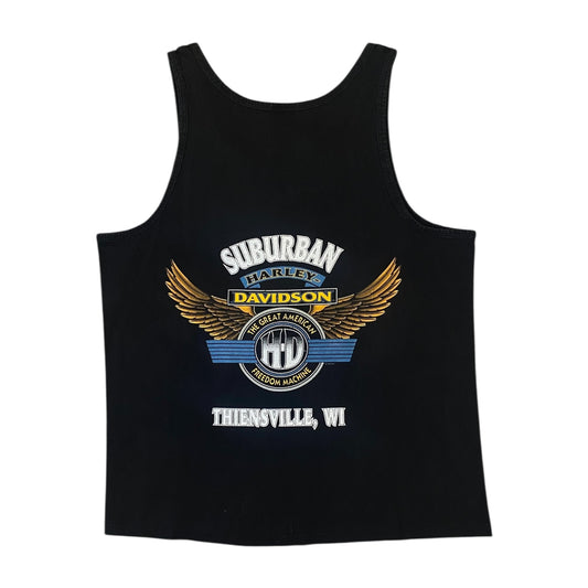 Harley Davidson Suburban Thiensville Wisconsin Black Tank Top