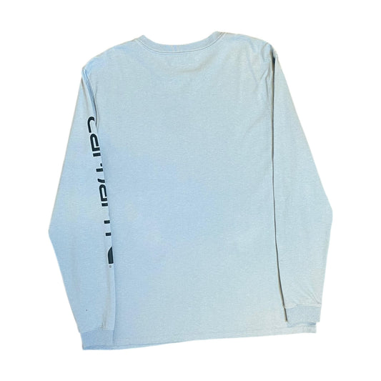 Carhartt Pale Blue Long Sleeve Logo T-Shirt