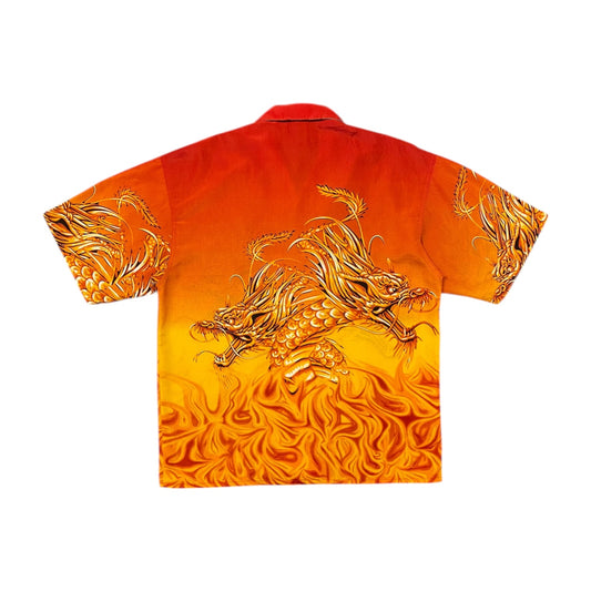 BAM Dragon & Fire Graphic Button Up T-Shirt
