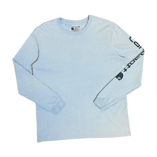 Carhartt Pale Blue Long Sleeve Logo T-Shirt