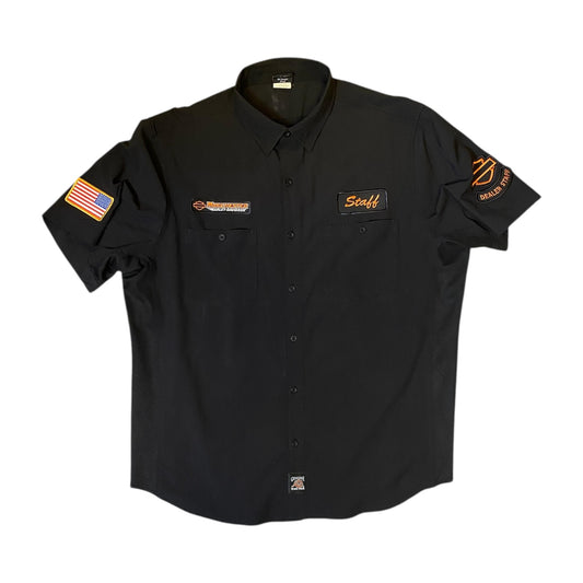 Harley Davidson Dealer Staff Black Button Up T-Shirt