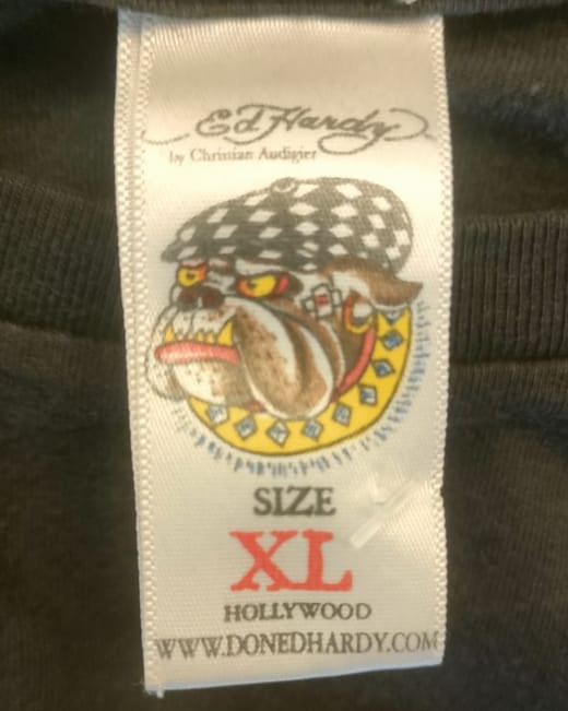 Ed Hardy Fragrance Bulldog Graphic Black T-Shirt