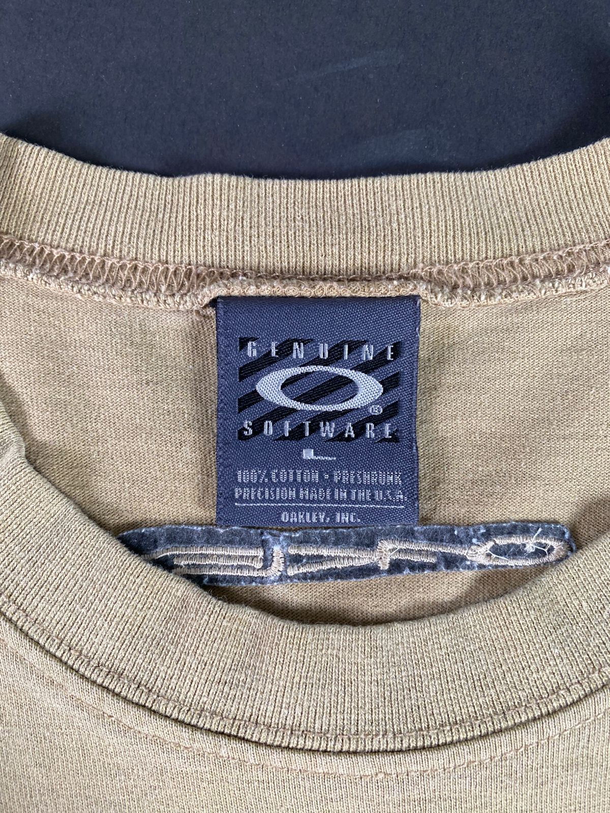 Vintage Oakley Center Logo Khaki T-shirt