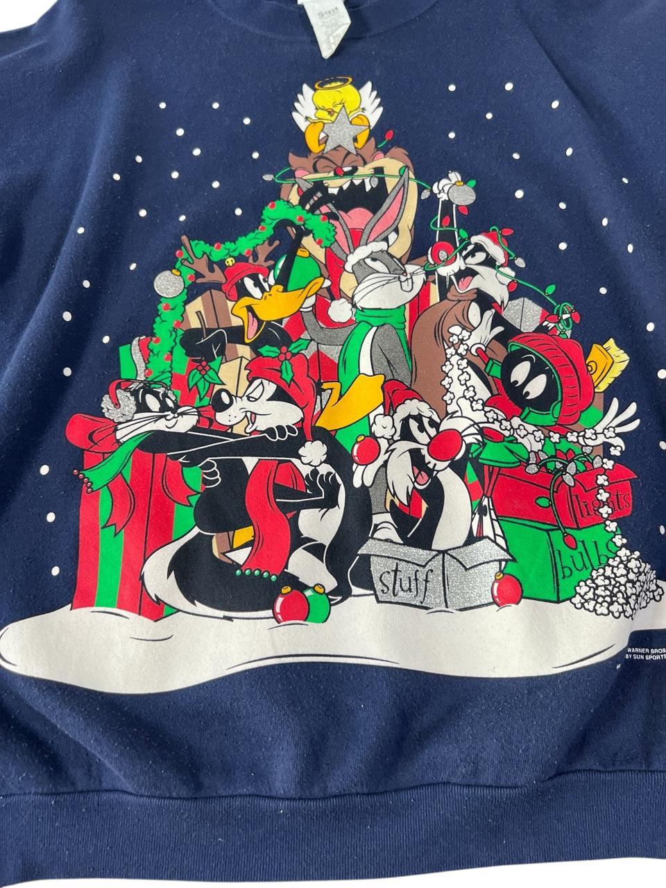 Vintage 90s Looney Tunes Christmas Sweatshirt