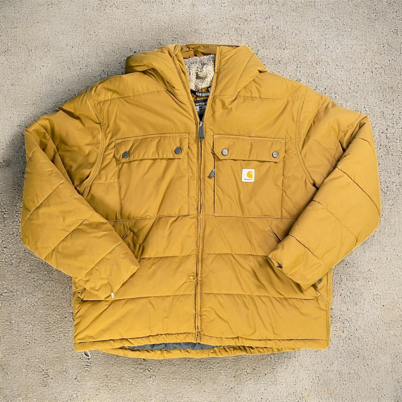 Carhartt Rain Defender Dark Gold Puffer Hoodie