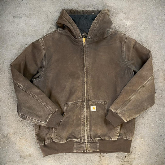 Carhartt Hoodie Brown Work Jacket