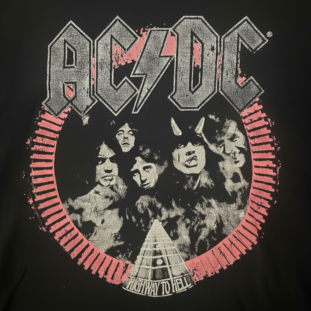 Digg It Thrift & Vintage AC/DC Highway to Hell band graphic black t-shirt, fits like Large.