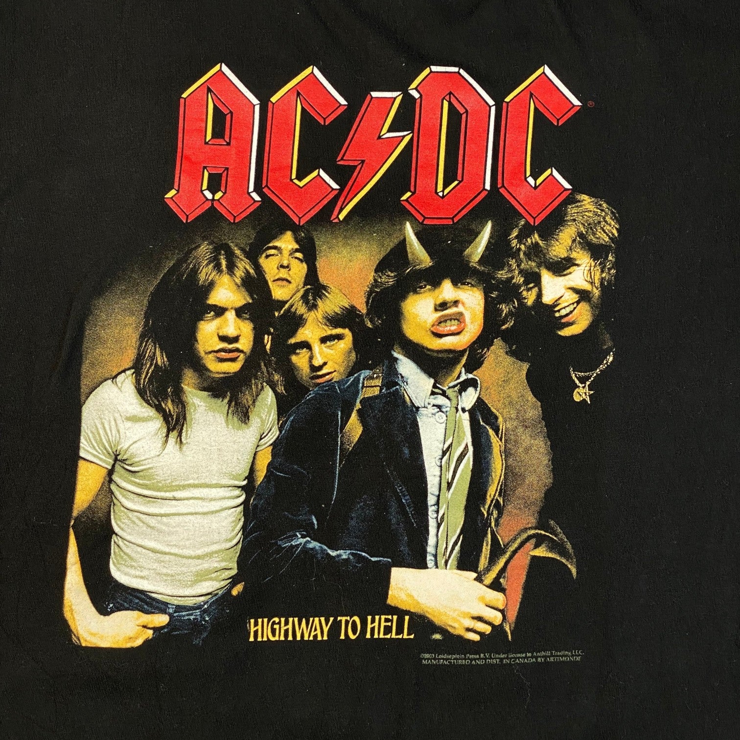 Digg It Thrift & Vintage black AC/DC Highway To Hell 2003 band t-shirt with iconic album cover graphic print