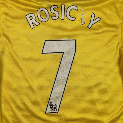 Digg It Thrift & Vintage yellow Arsenal away football shirt with Rosicky number 7 print on the back