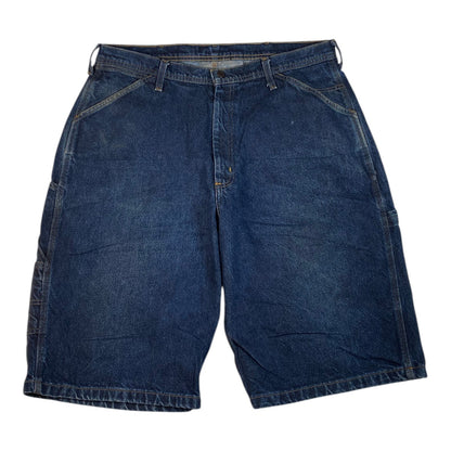 Digg It Thrift & Vintage Polo Ralph Lauren baggy denim shorts in dark blue with a relaxed fit and size 36 waist