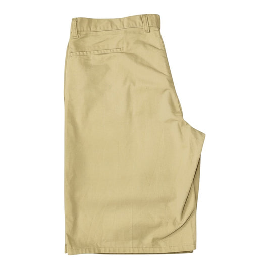 Digg It Thrift & Vintage beige Dickies work shorts with a classic flat front and back pocket detail.