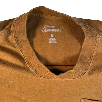 Digg It Thrift & Vintage beige Dickies cotton t-shirt with crew neck and printed brand label on the inner collar
