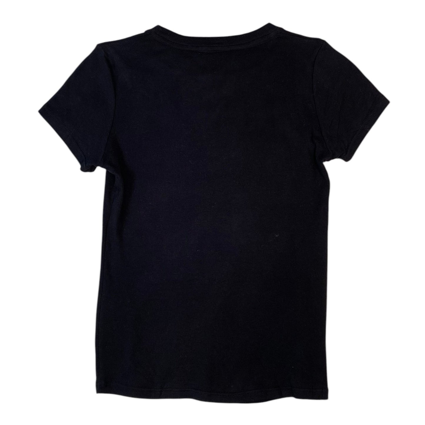 Digg It Thrift & Vintage black Emporio Armani Parfums t-shirt, size XS, showing back view with light wear.