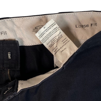 Digg It Thrift & Vintage black Dickies loose fit shorts size 36 interior label and waistband detail