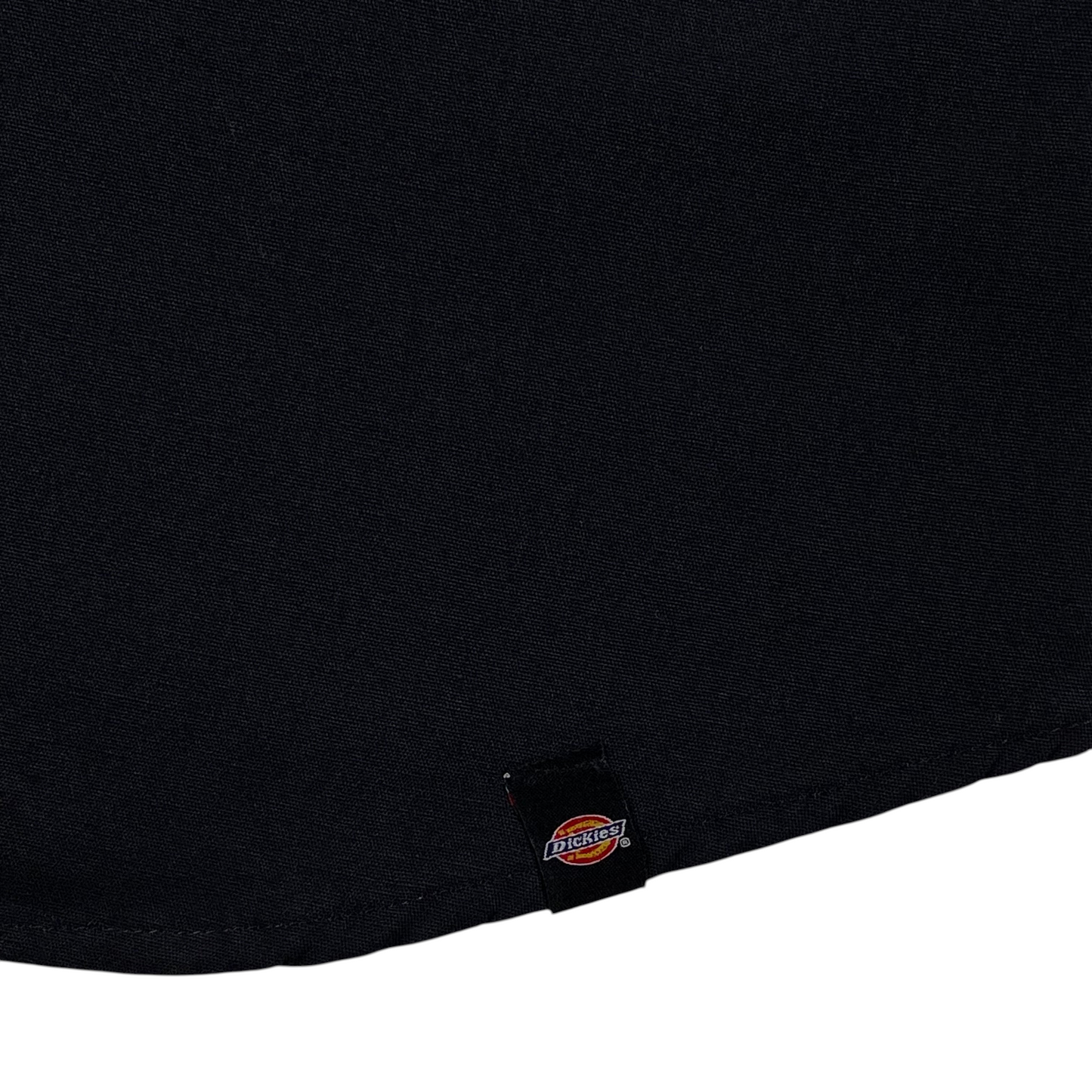 Digg It Thrift & Vintage black Dickies work shirt hem with branded logo tag