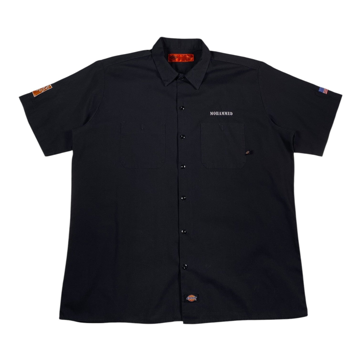 Digg It Thrift & Vintage black Dickies x The Home Depot short sleeve work shirt with Mohammed embroidery, size XL