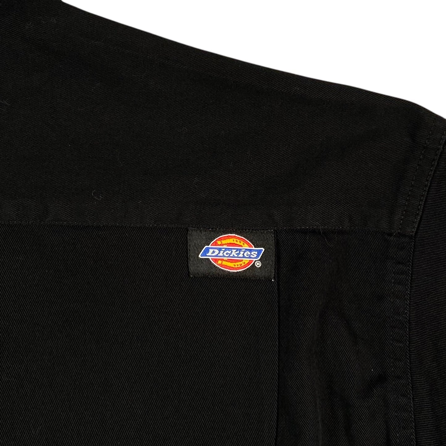 Digg It Thrift & Vintage black Dickies work shirt with iconic logo patch on the shoulder