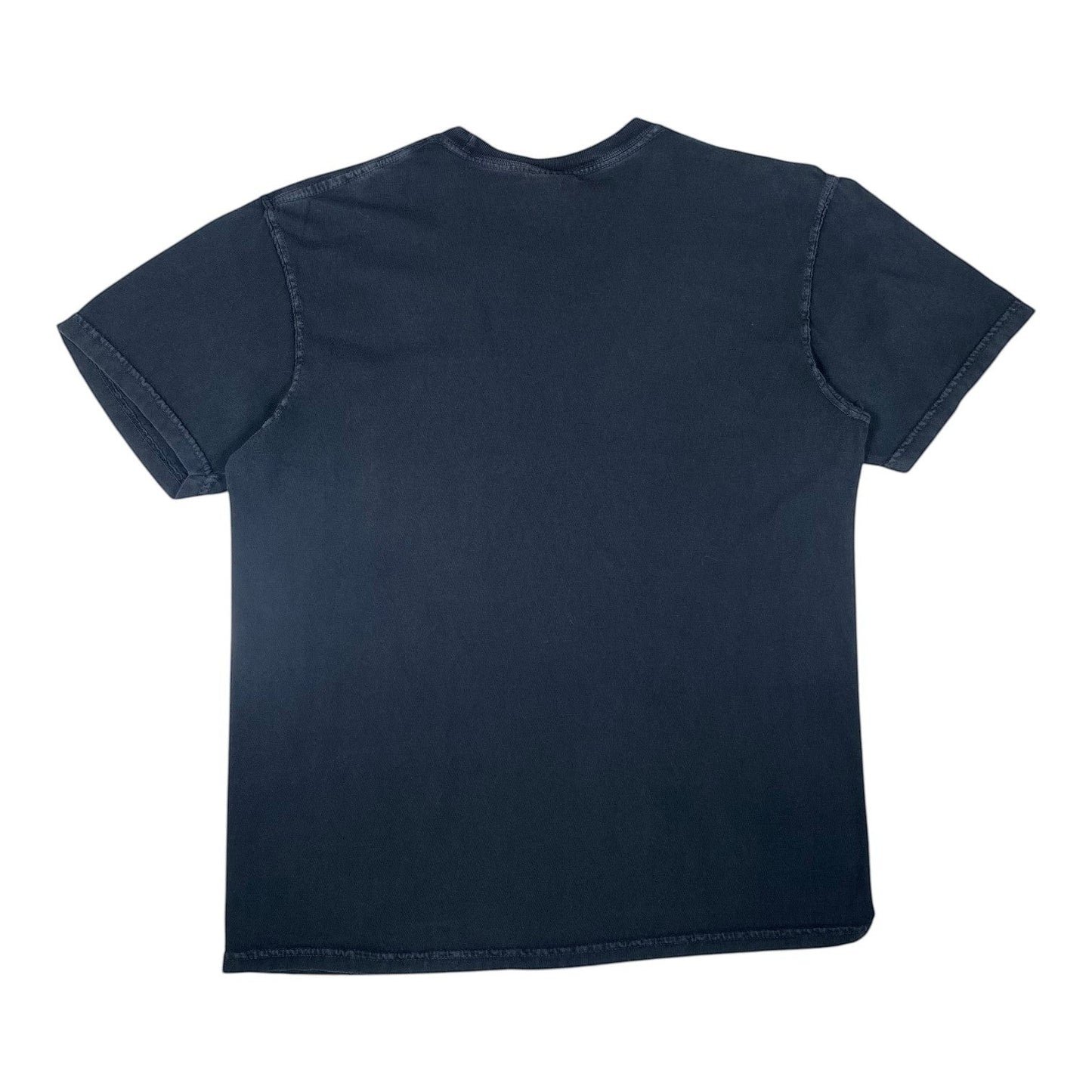 Back view of a plain black Digg It Thrift & Vintage Zach Bryan music t-shirt on a white background.