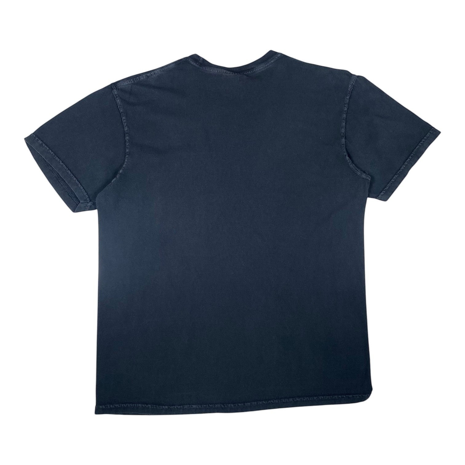Back view of a plain black Digg It Thrift & Vintage Zach Bryan music t-shirt on a white background.