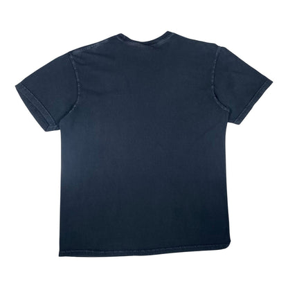 Back view of a plain black Digg It Thrift & Vintage Zach Bryan music t-shirt on a white background.