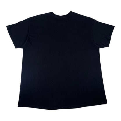 Digg It Thrift & Vintage plain black back view of a Zion Rootswear Bob Marley graphic t-shirt