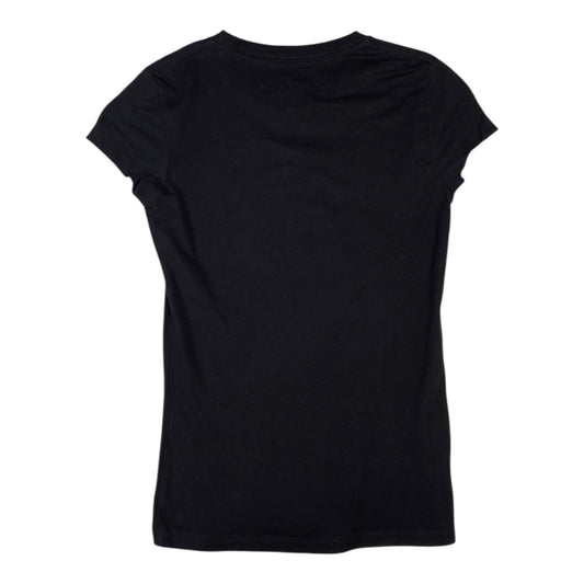 Back view of a plain black Digg It Thrift & Vintage t-shirt, size small fitting like an extra small.