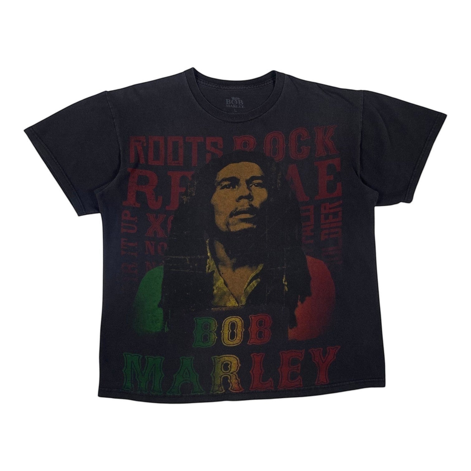 Digg It Thrift & Vintage black Bob Marley Roots Rock Reggae graphic t-shirt with portrait print