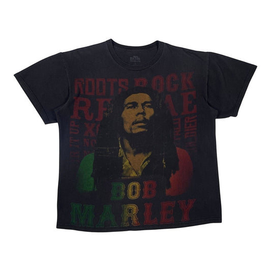 Digg It Thrift & Vintage black Bob Marley Roots Rock Reggae graphic t-shirt with portrait print