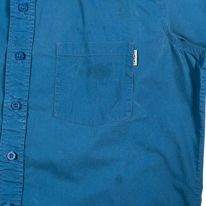 Digg It Thrift & Vintage royal blue Carhartt short sleeve work shirt with chest pocket and button front closure