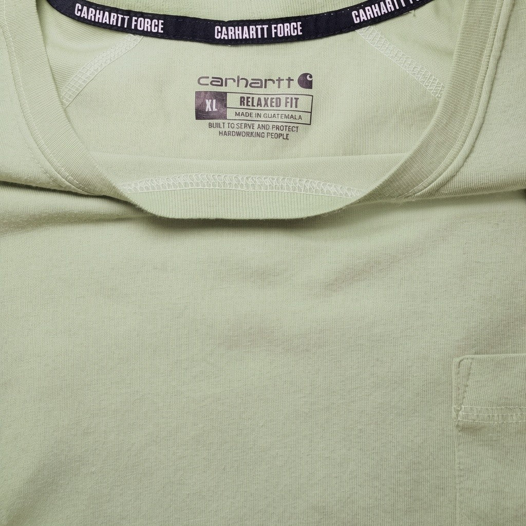 Digg It Thrift & Vintage light green Carhartt Force relaxed fit t-shirt with chest pocket, size XL.