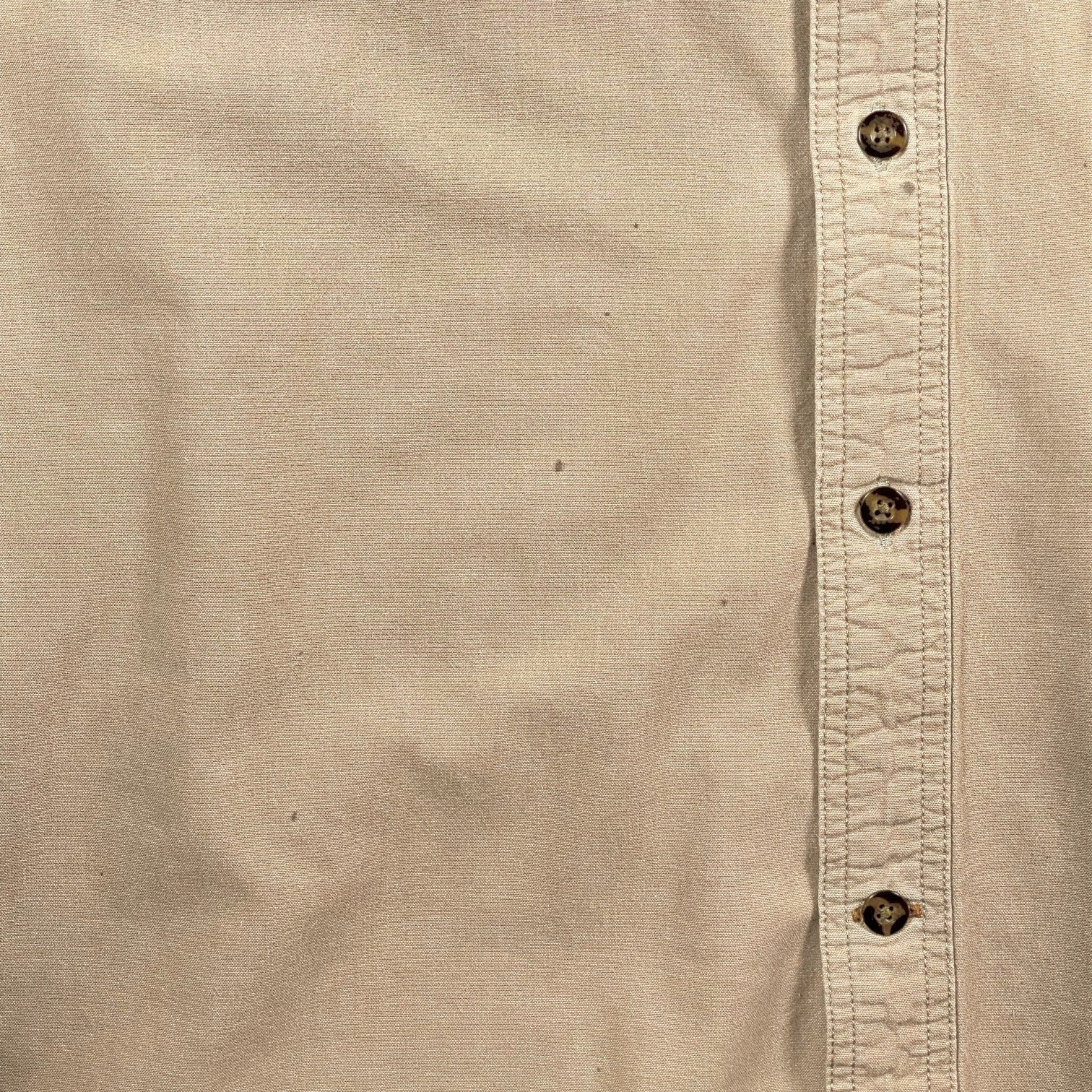 Digg It Thrift & Vintage Carhartt khaki canvas work shirt with button-down front and chest pocket detail