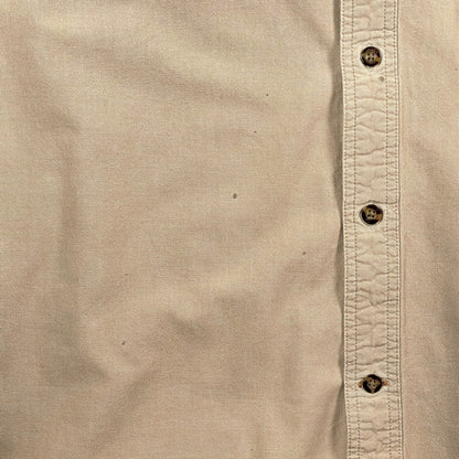 Digg It Thrift & Vintage Carhartt khaki canvas work shirt with button-down front and chest pocket detail