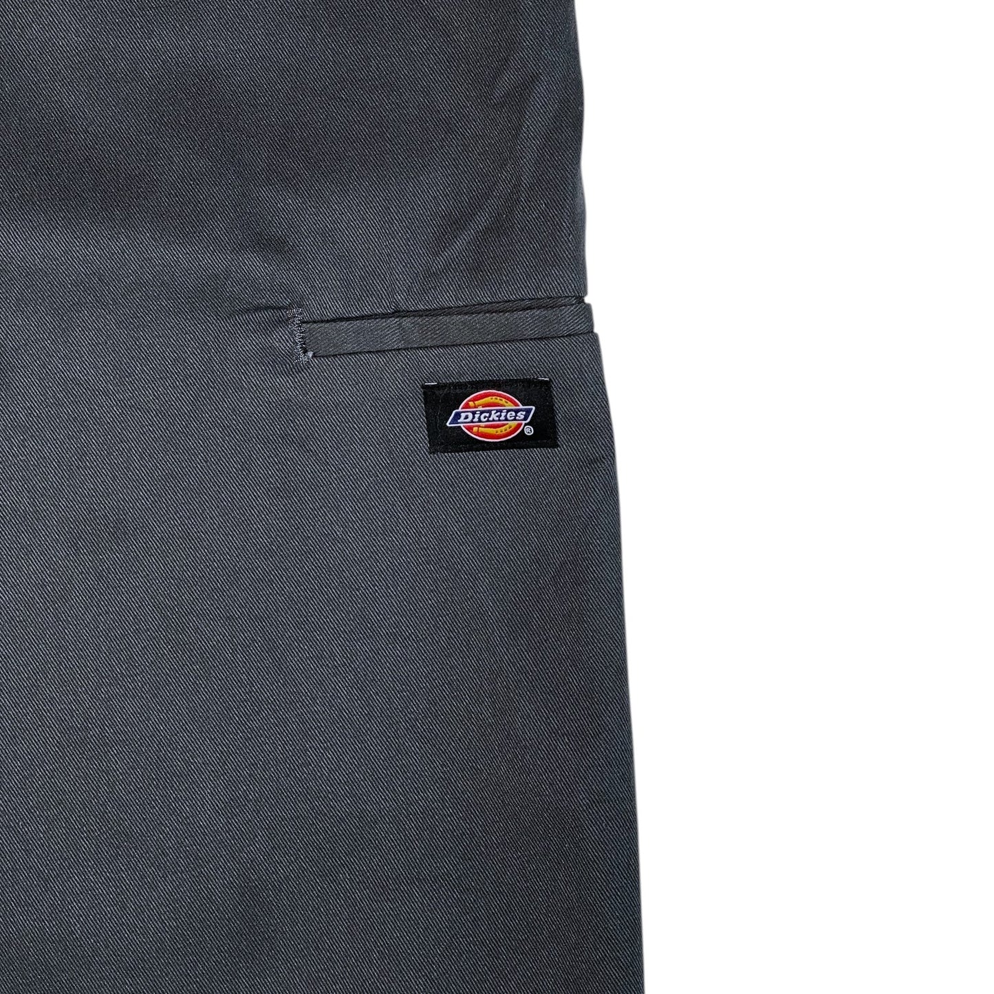 Digg It Thrift & Vintage charcoal grey Dickies relaxed fit shorts featuring a classic woven logo patch